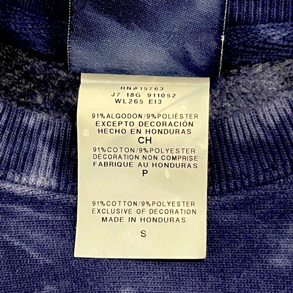 Champion Unisex Crewneck Sweater Tie-Dye Blue in Color Size Small - Picture 5 of 6